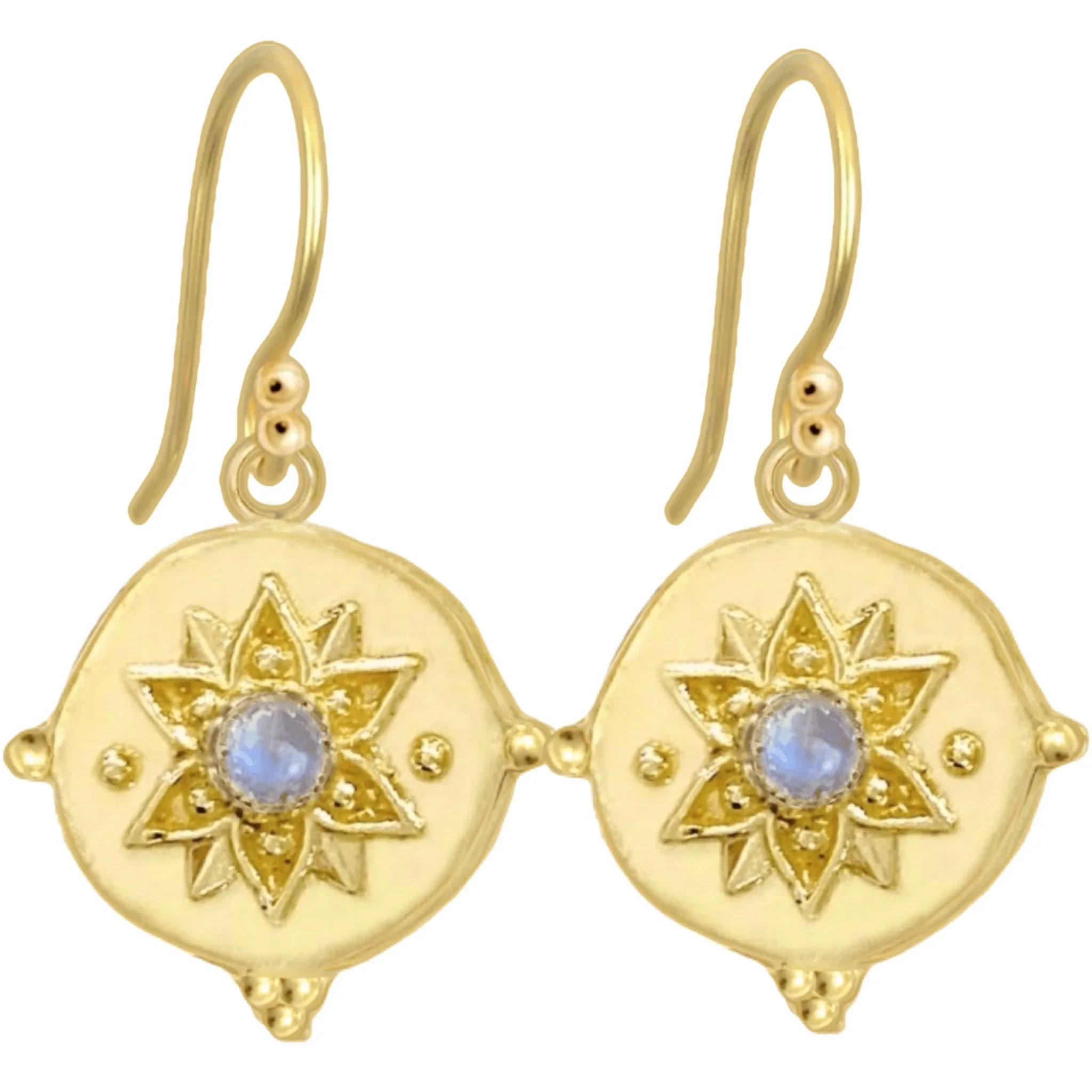 Laihas Large Vera May Gold Moonstone Earrings