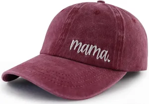 Mama Hat for Women, Funny Adjustable Cotton Embroidered Mom Gifts Baseball Cap