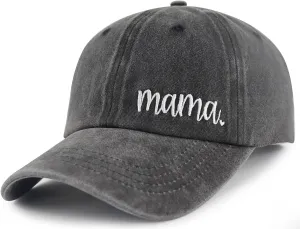 Mama Hat for Women, Funny Adjustable Cotton Embroidered Mom Gifts Baseball Cap