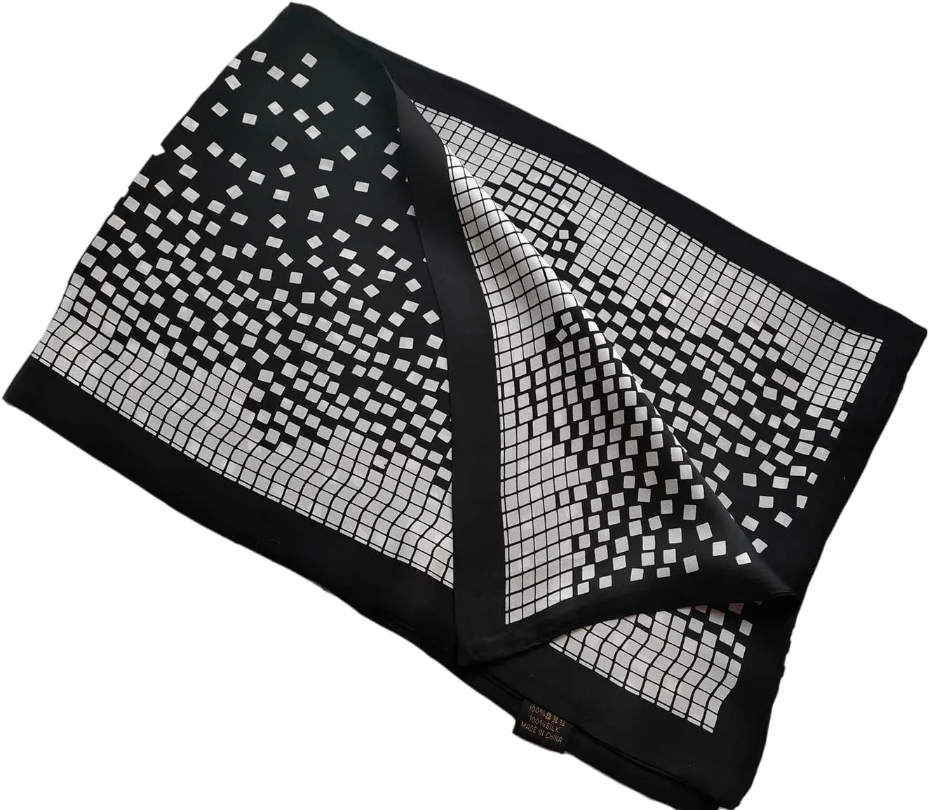 Men's 100 Silk Scarf Double Layers Fashion Neckerchief Formal Casual