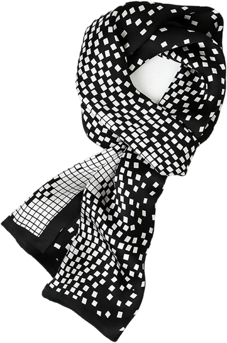 Men's 100 Silk Scarf Double Layers Fashion Neckerchief Formal Casual