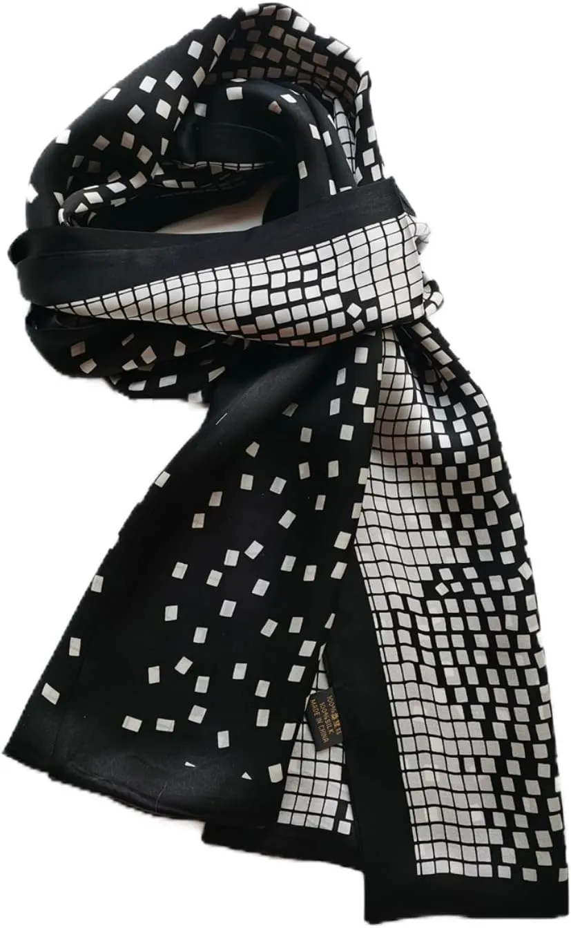 Men's 100 Silk Scarf Double Layers Fashion Neckerchief Formal Casual