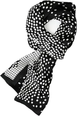 Men's 100 Silk Scarf Double Layers Fashion Neckerchief Formal Casual
