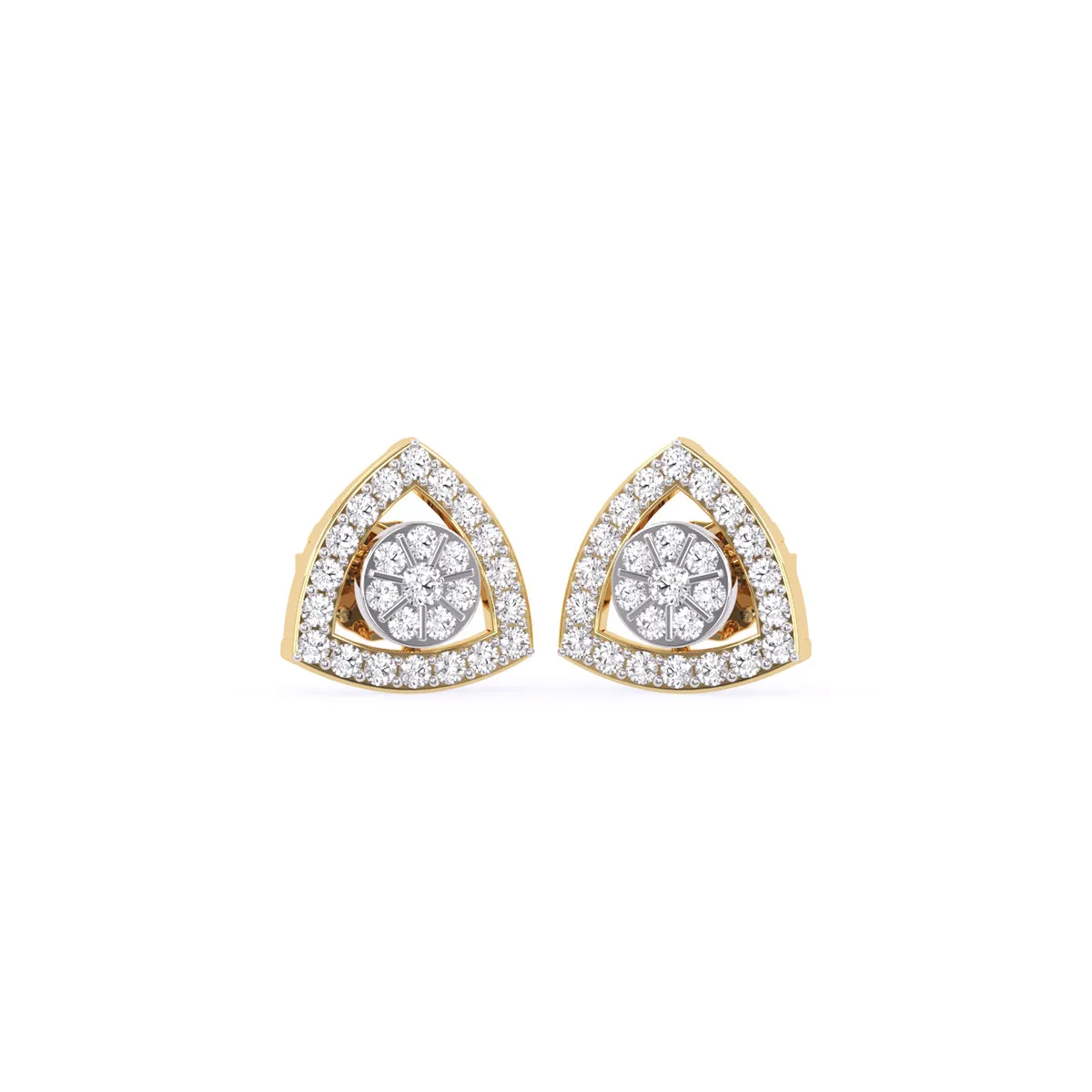 Minimalist Trillion Shape Diamond Studs For Womens