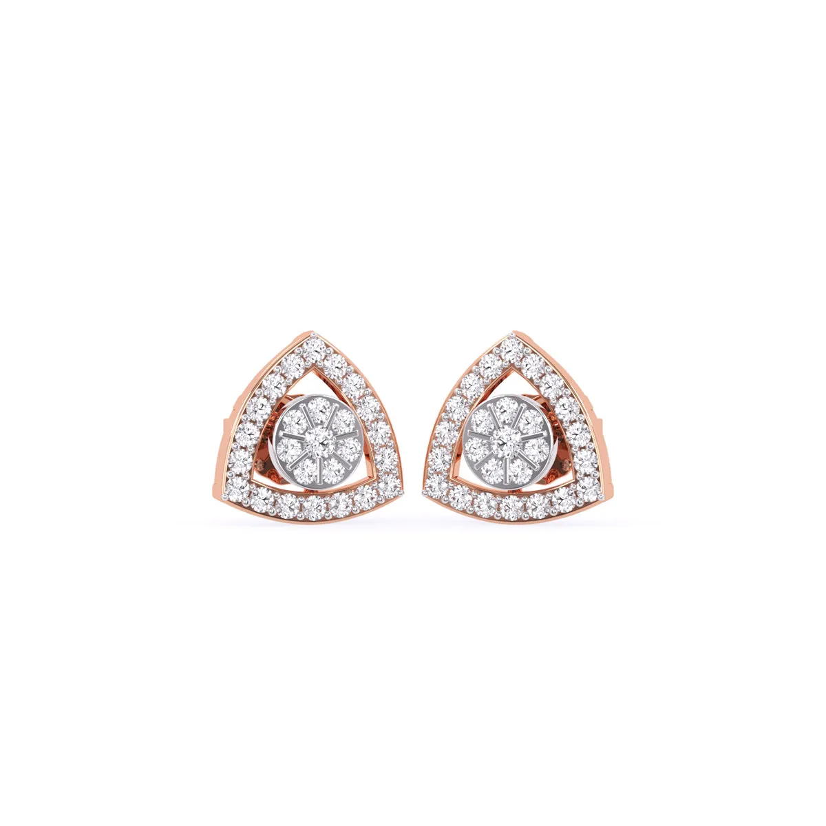 Minimalist Trillion Shape Diamond Studs For Womens