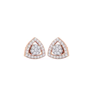 Minimalist Trillion Shape Diamond Studs For Womens