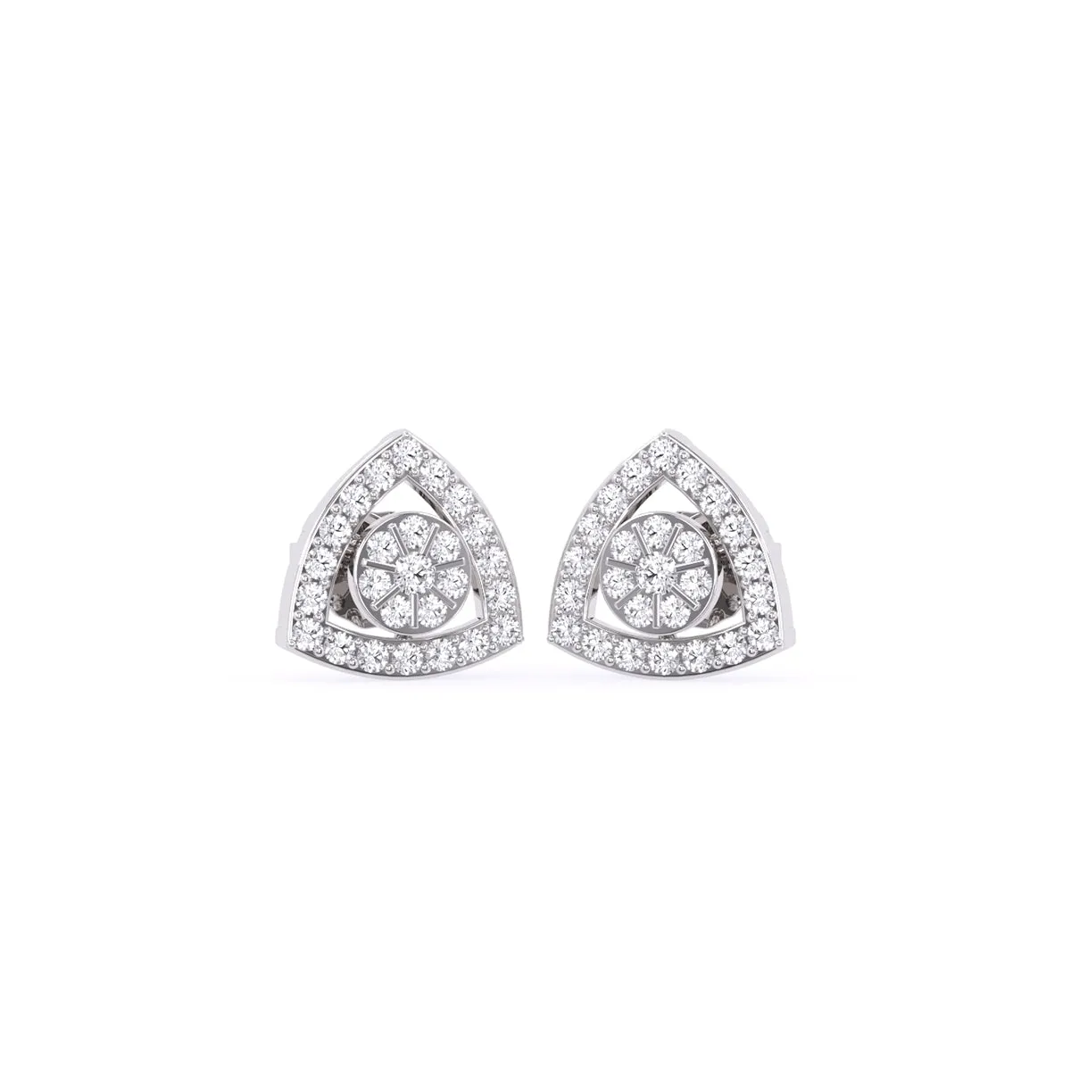 Minimalist Trillion Shape Diamond Studs For Womens
