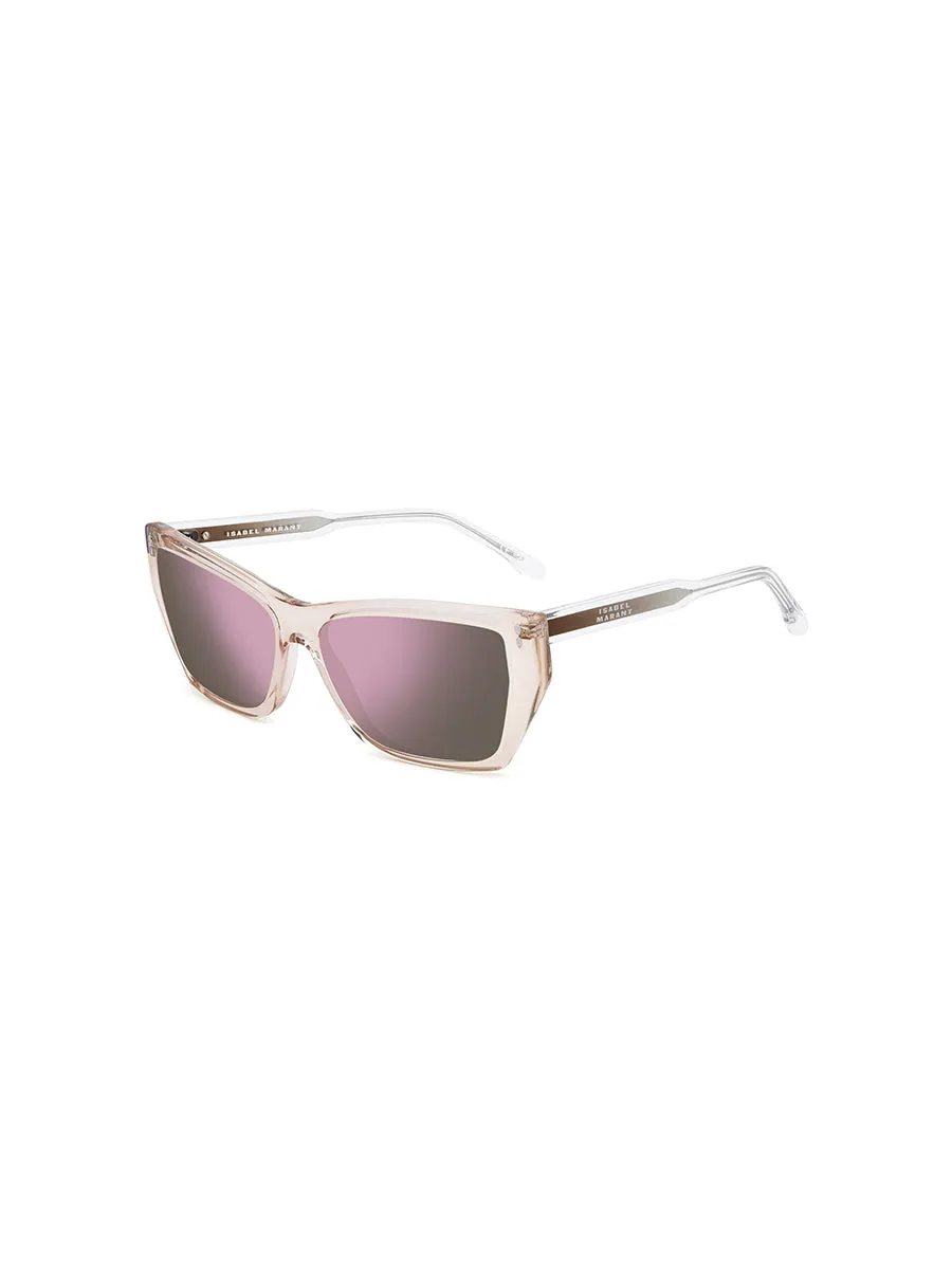 Mirrored Cat Eye Sunglasses in Pink