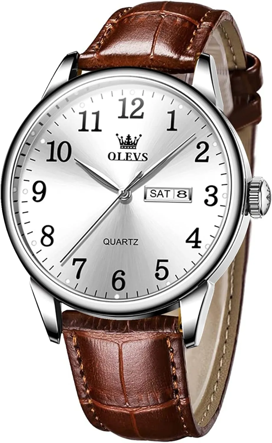 OLEVS Mens Watches with Leather Band Mens Leather Watch Classic Dress Luxury Watches for Men Waterproof Classy Quartz Analog Casual Watches Minimalist Simple Wristwatch relojes para Hombres