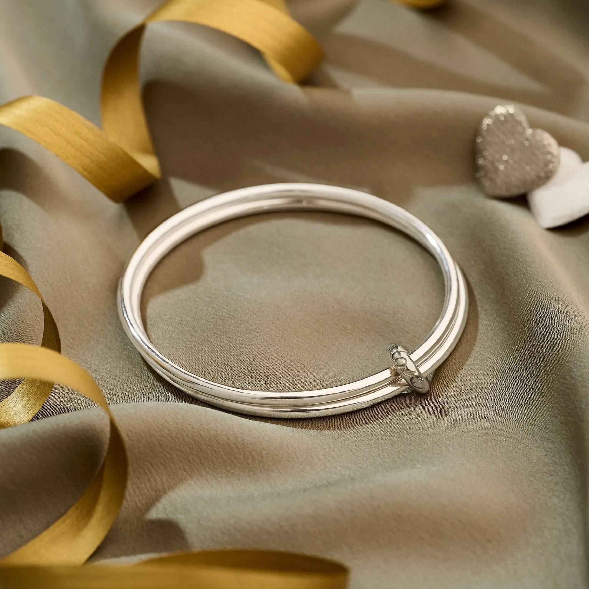 One Love' Original Silver Double Bangle