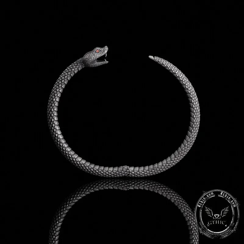 Ouroboros Symbol Sterling Silver Snake Bracelet