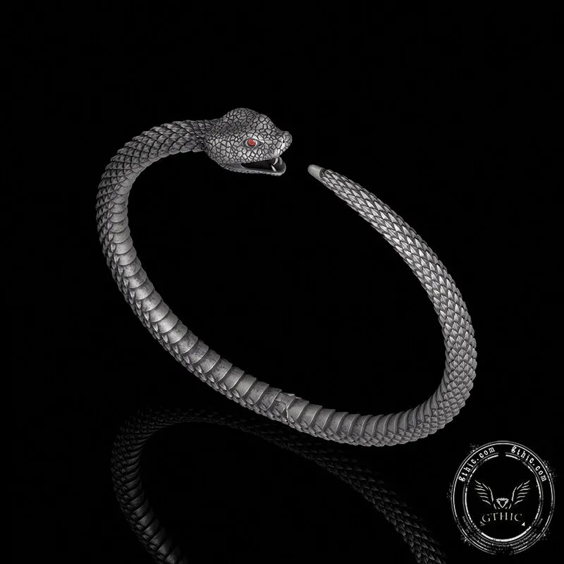 Ouroboros Symbol Sterling Silver Snake Bracelet
