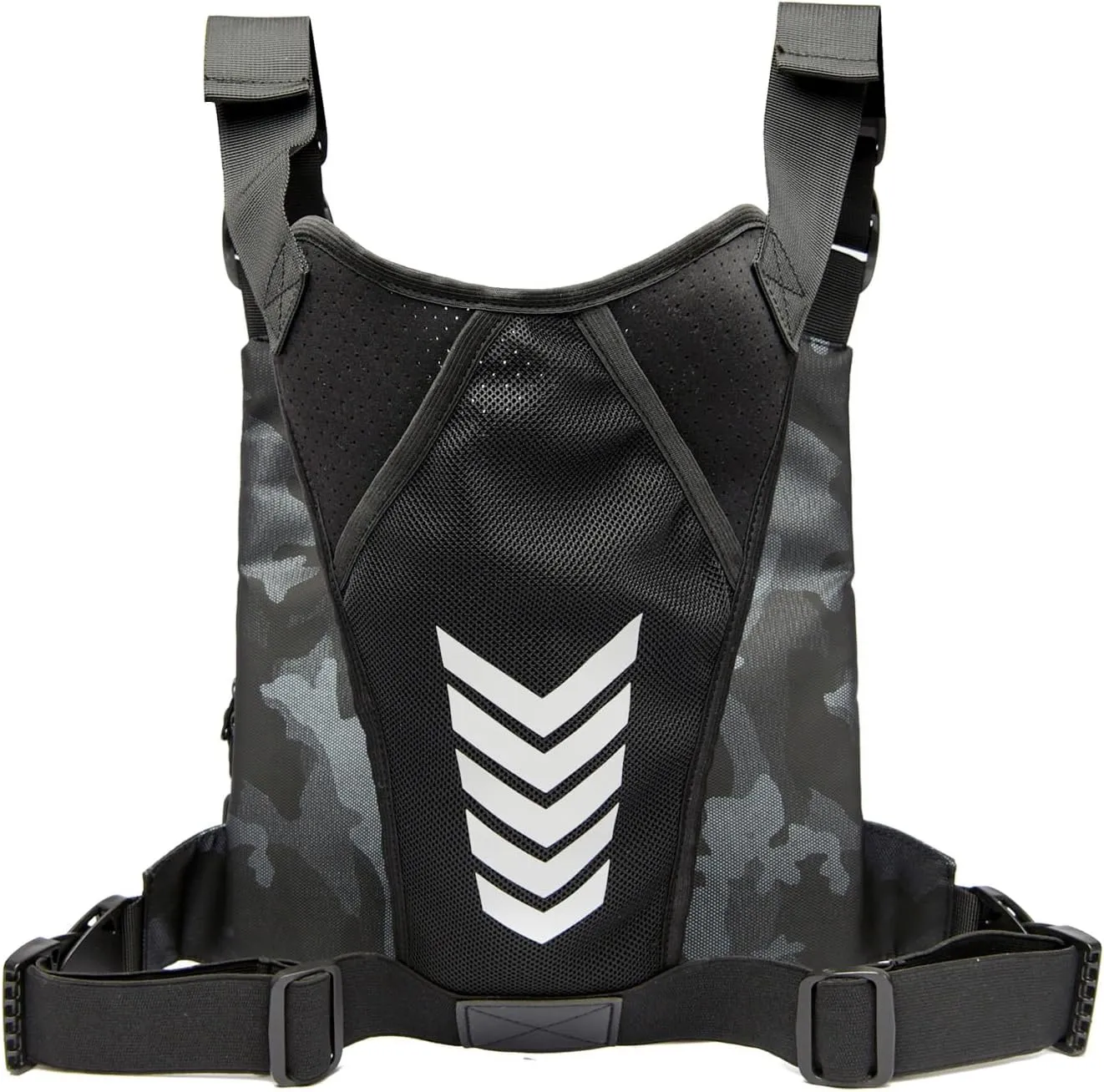 Outdoor Chest Bag for Men, Lightweight Running Vest with Water Bottle Pocket, EDC Chest Pack for Hiking, Cycling