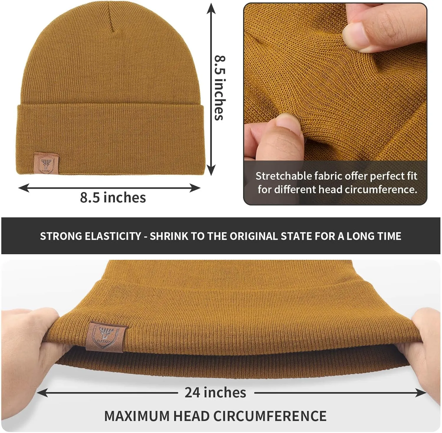 OZERO Winter Beanie Daily Hat - Thermal Polar Fleece Ski Stocking Skull Cap for Men and Women