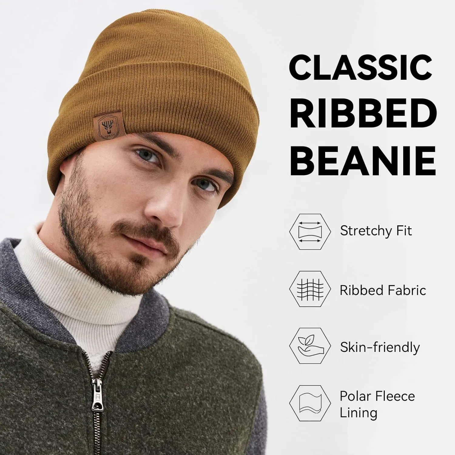 OZERO Winter Beanie Daily Hat - Thermal Polar Fleece Ski Stocking Skull Cap for Men and Women