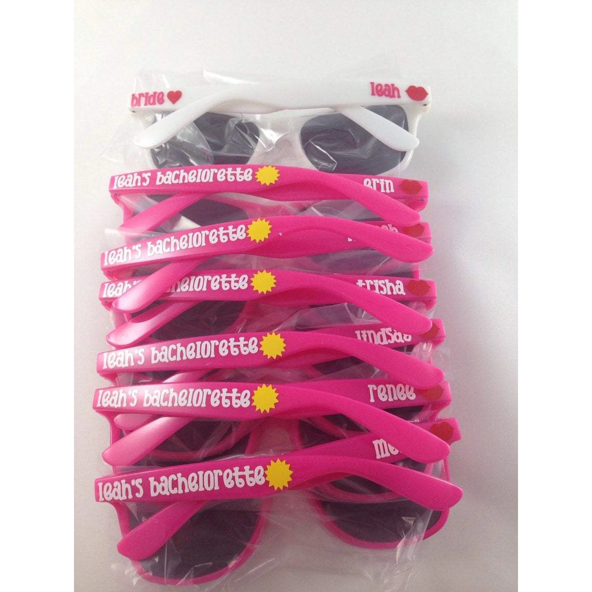 Pink Bachelorette Party Sunglasses, Personalized