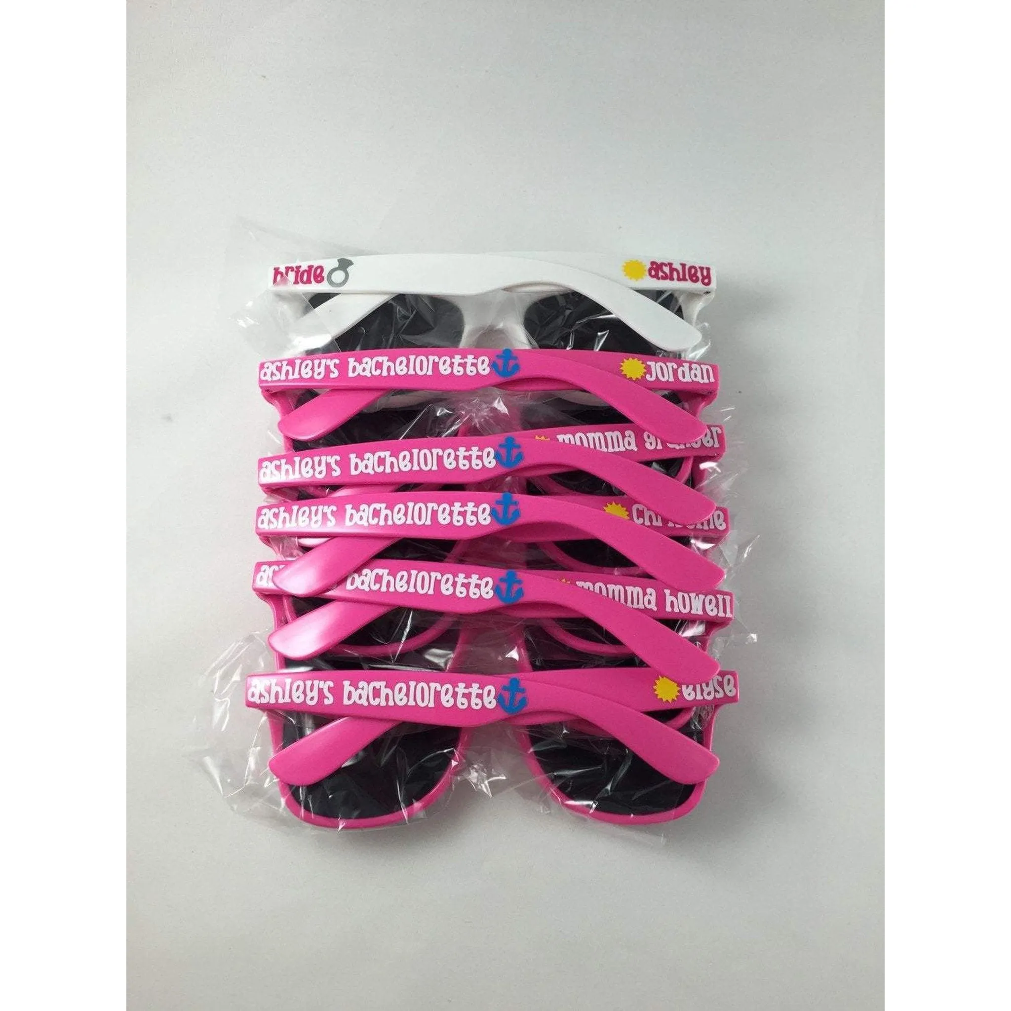 Pink Bachelorette Party Sunglasses, Personalized