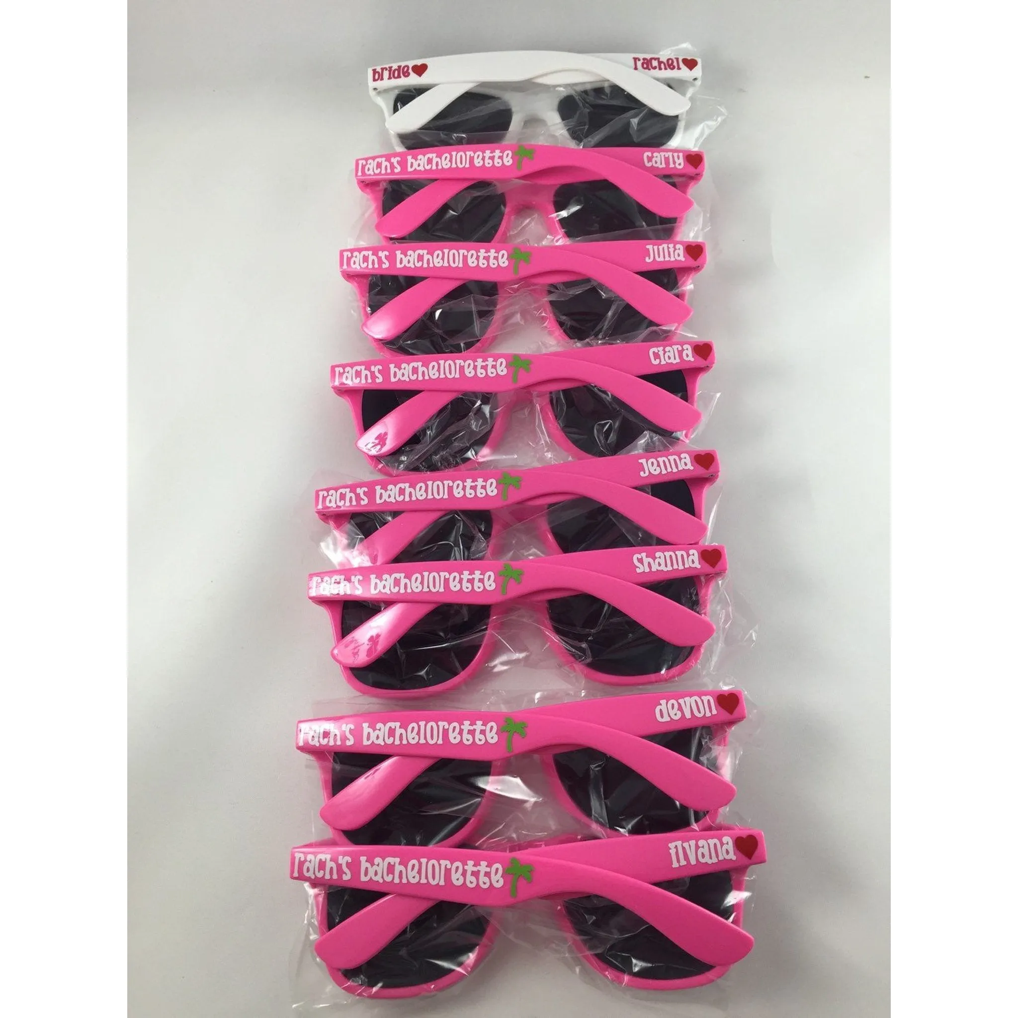 Pink Bachelorette Party Sunglasses, Personalized