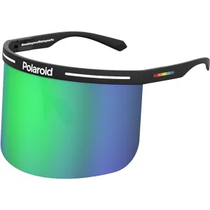 Polaroid Unisex Sunglasses - Black Green Shield Frame | POLAROID PLD 7038/S 07ZJ/MT
