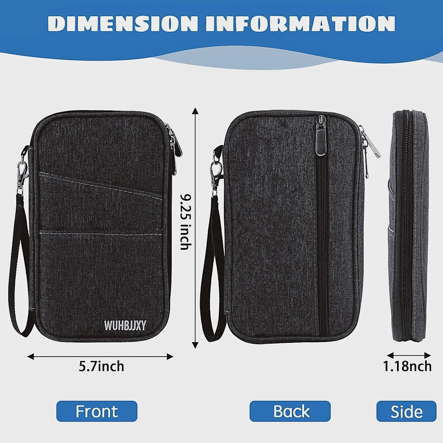 RFID Family Passport Holder, Travel Wallet, Travel Document Organizer, Passport BagCheap,Multifunctional.(Black)