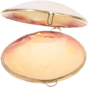 Seashell Trinket Box 7-8cm Decorative Hinged Jewelry Trinket Box Natural Shell Jewelry Box Home Decor for Women Girls (Pink)