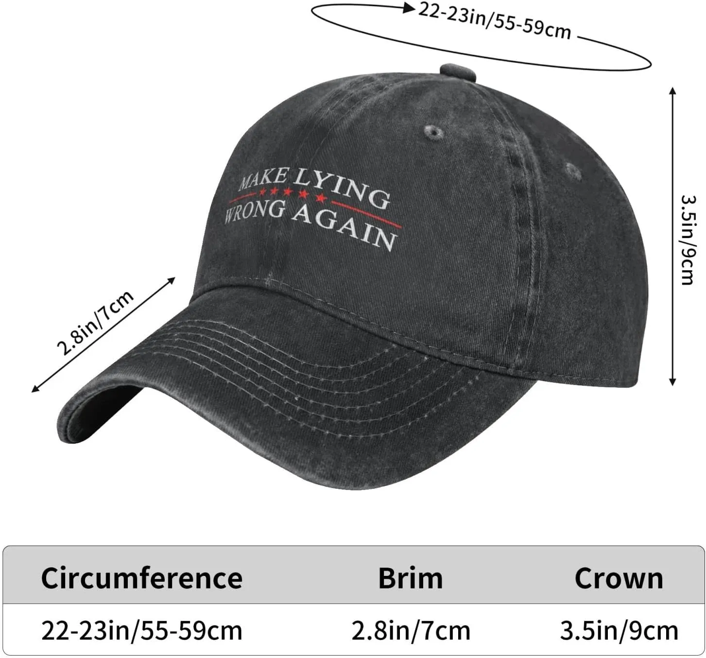 Sefgaen Make Lying Wrong Again Hat for Men Dad Hats Funny Hats