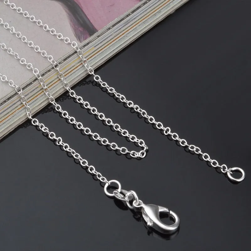 Silver 1mm Link Chain Necklaces For Women