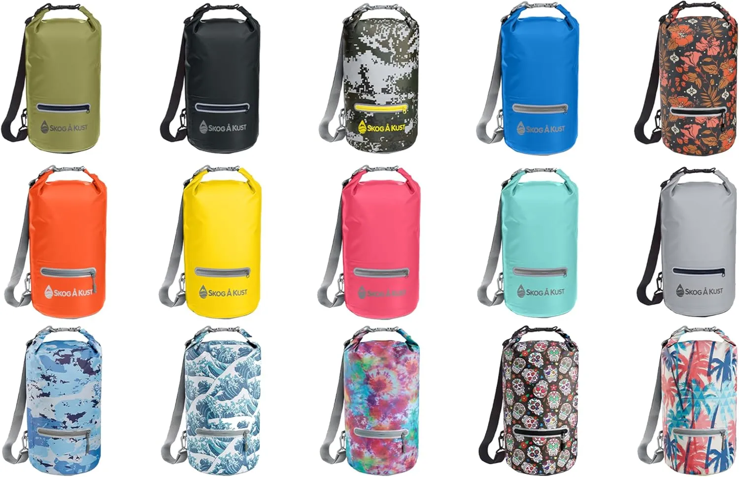 Skog  Kust DrySak - Roll Top Waterproof Bag for Travel & Outdoors - 5, 10 & 20 Liter sizes