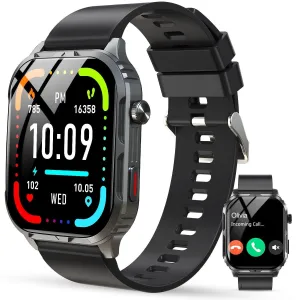 Smart Watch for Android and iPhone, H5 IP68 Waterproof Smartwatch for Women Men , Smart Watch with Bluetooth Call(Answer/Make Calls), Black