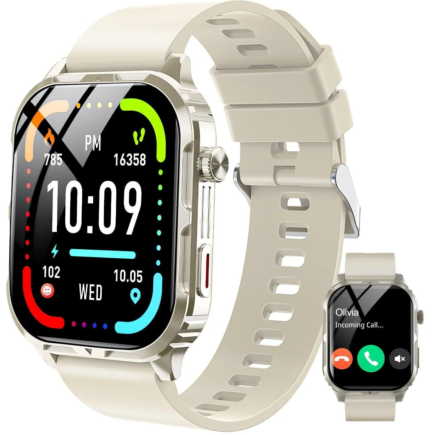 Smart Watch for Android and iPhone, H5 IP68 Waterproof Smartwatch for Women Men , Smart Watch with Bluetooth Call(Answer/Make Calls), Black