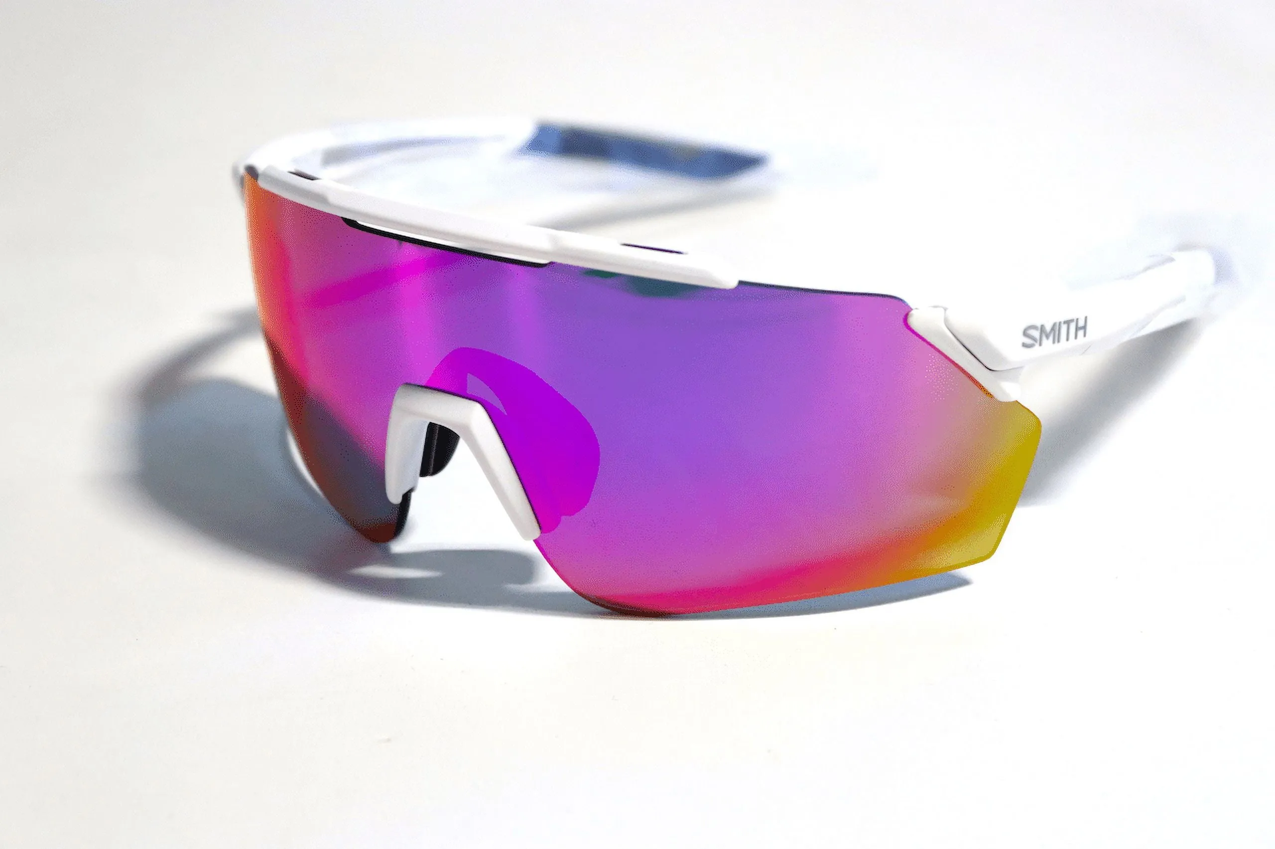 Smith Ruckus PivLock Sunglasses, Matte White Frame, ChromaPop Violet Mirror Lens