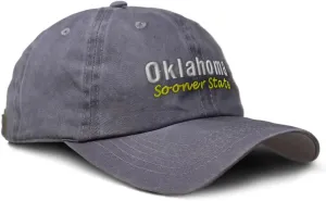 Soft Washed Baseball Cap Oklahoma Sooner State Cotton Dad Hats for Men & Women