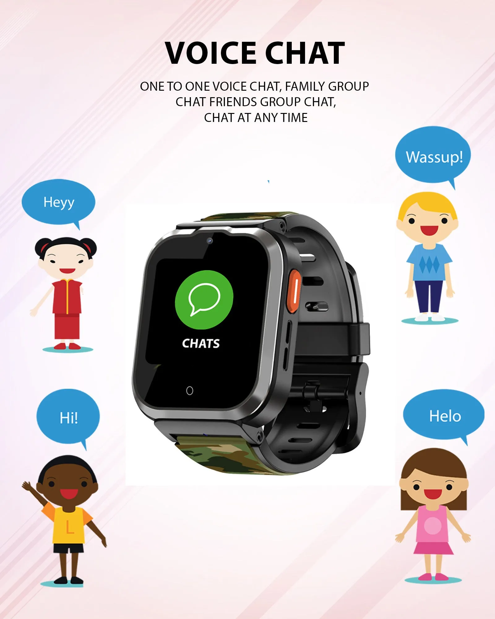 Spiky Cyclops 4g Video & Voice Calling Dewatering Waterproof Kids Smartwatch - Black