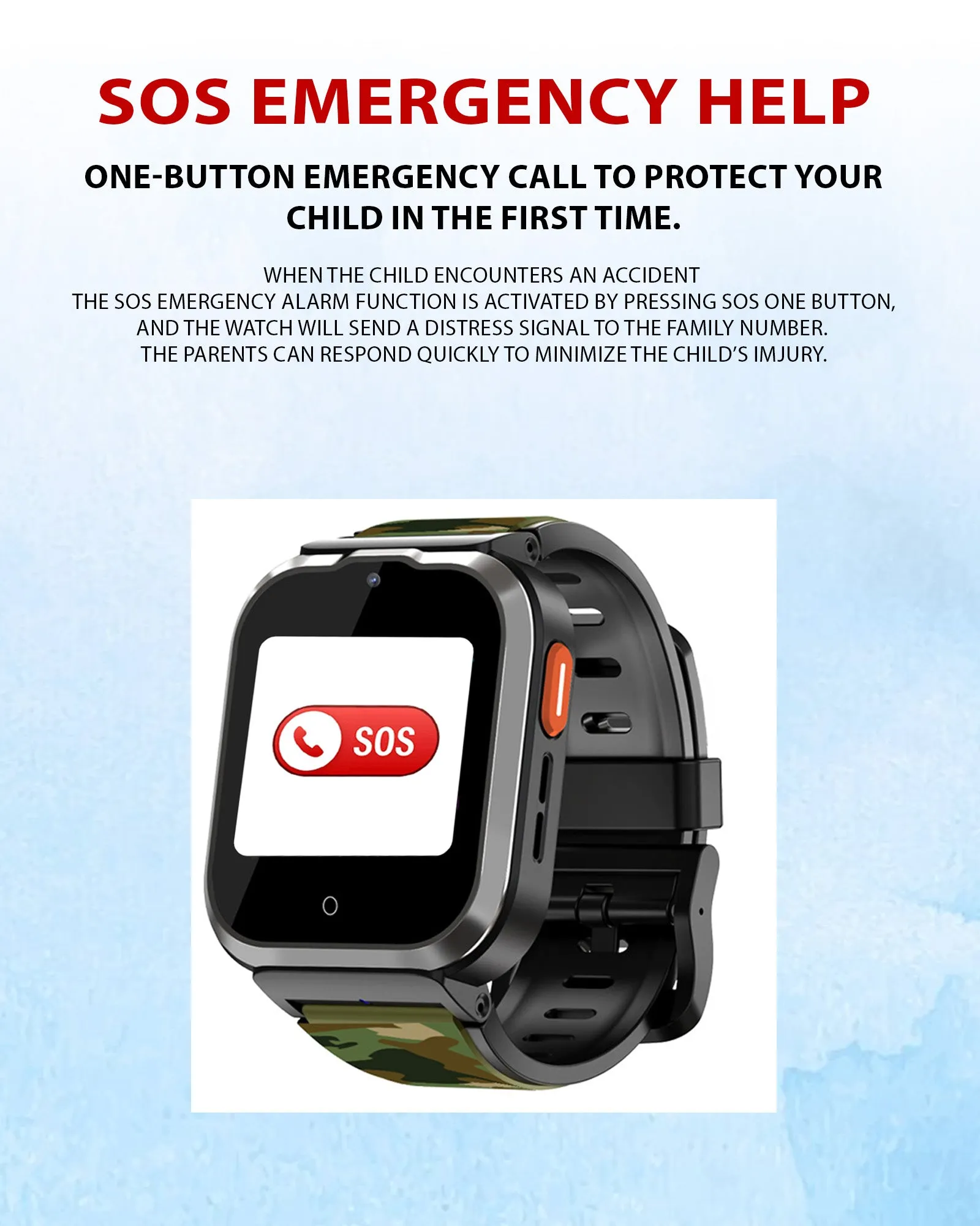 Spiky Cyclops 4g Video & Voice Calling Dewatering Waterproof Kids Smartwatch - Black