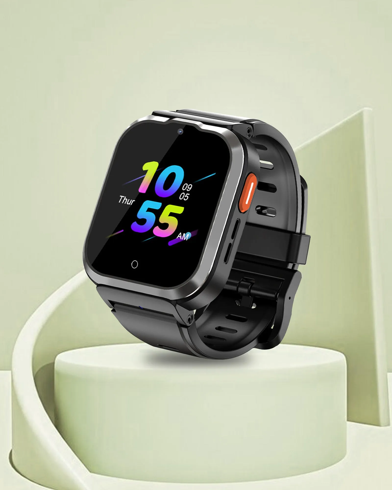Spiky Cyclops 4g Video & Voice Calling Dewatering Waterproof Kids Smartwatch - Black