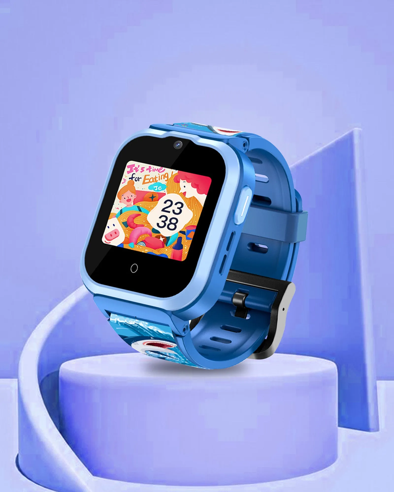 Spiky Cyclops 4g Video & Voice Calling Dewatering Waterproof Kids Smartwatch - Black