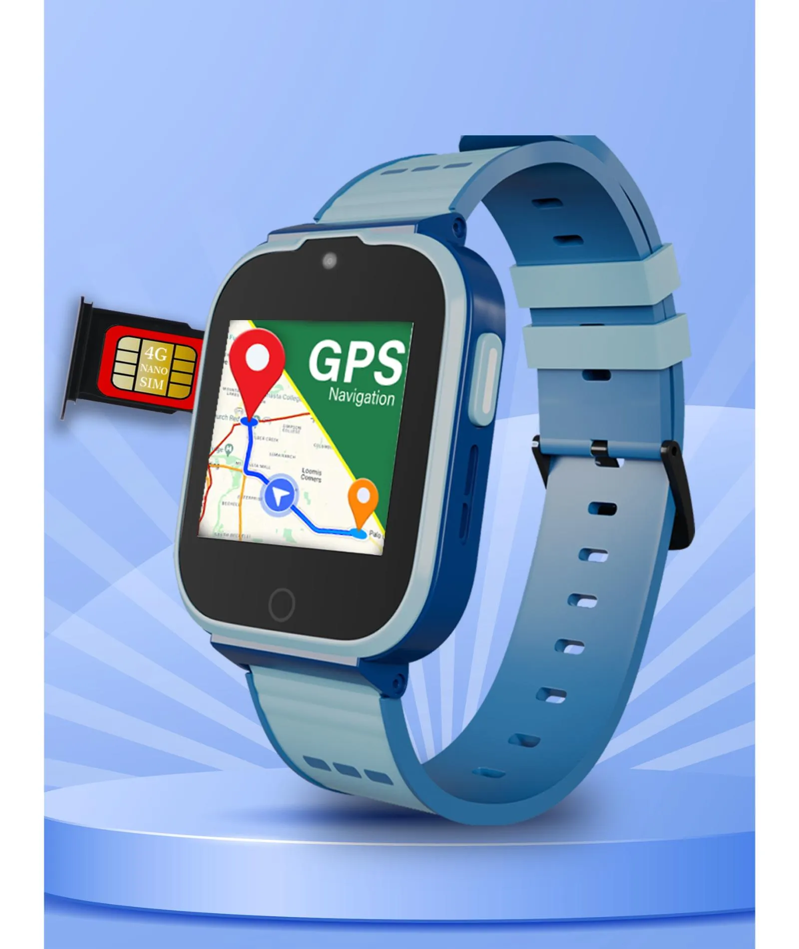 Spiky Cyclops 4g Video & Voice Calling Dewatering Waterproof Kids Smartwatch - Black