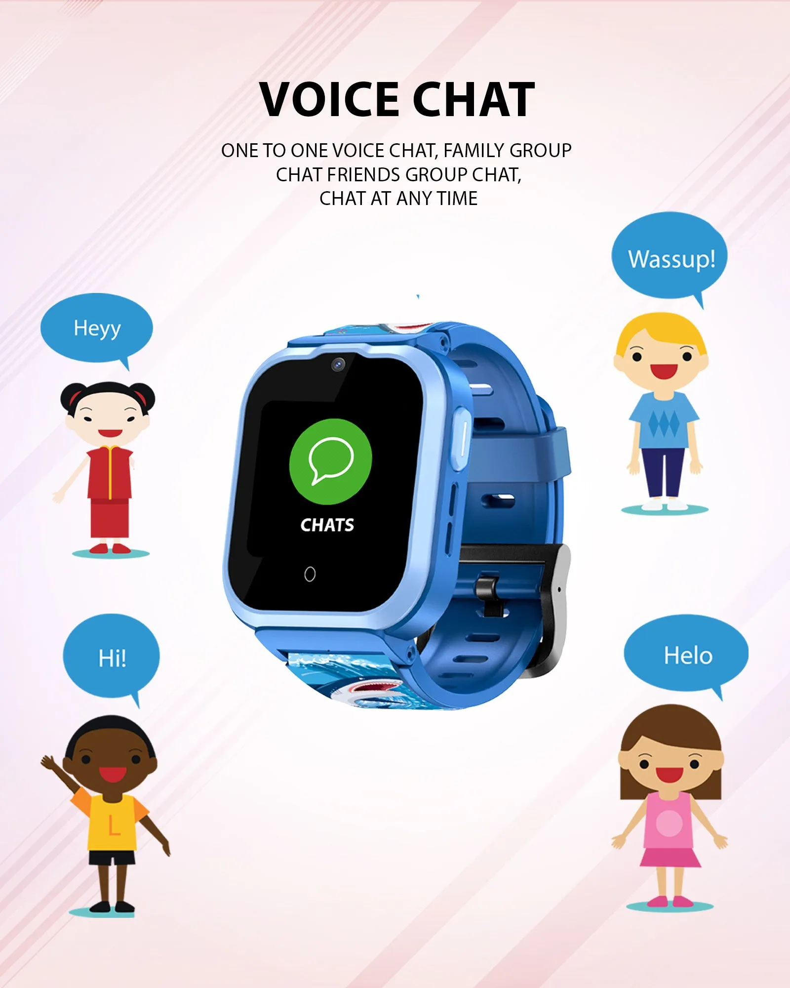 Spiky Cyclops 4g Video & Voice Calling Dewatering Waterproof Kids Smartwatch - Black