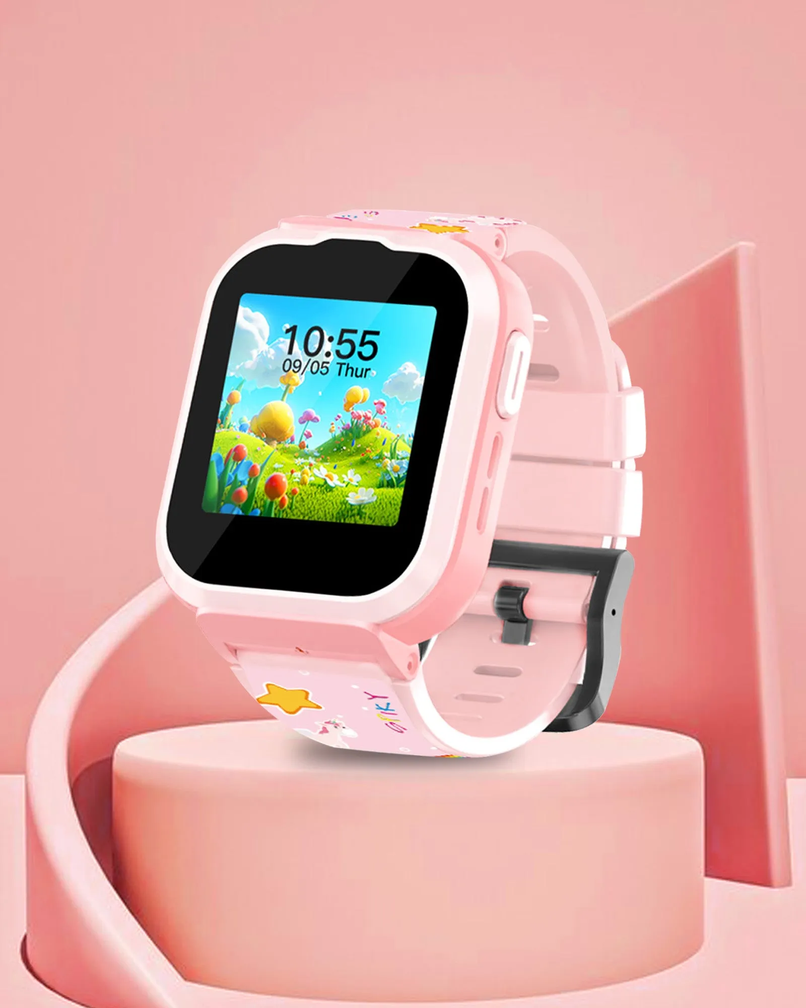 Spiky Cyclops 4g Video & Voice Calling Dewatering Waterproof Kids Smartwatch - Black