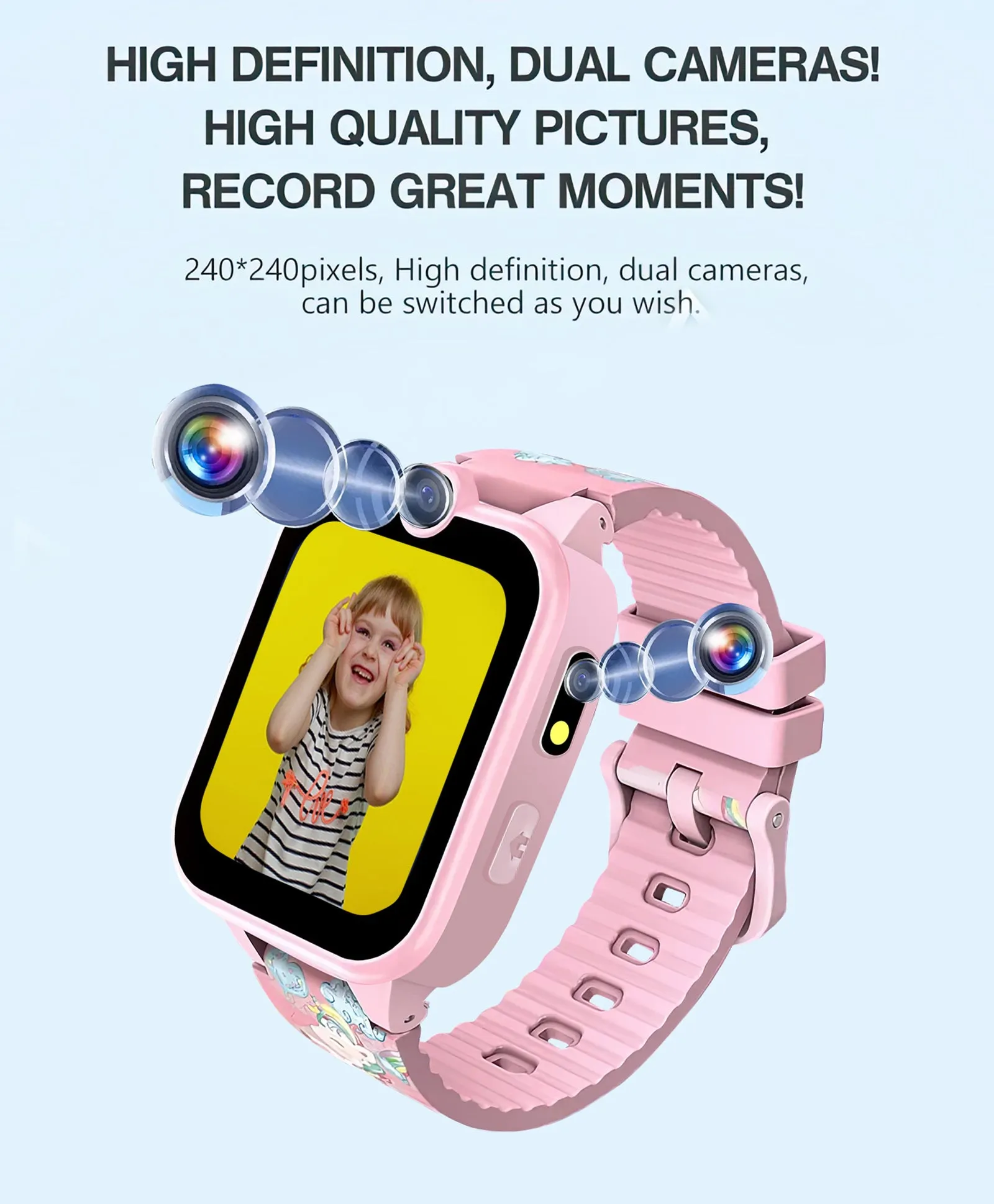 Spiky Griffin Calling Feature Loaded Smartwatch - Pink