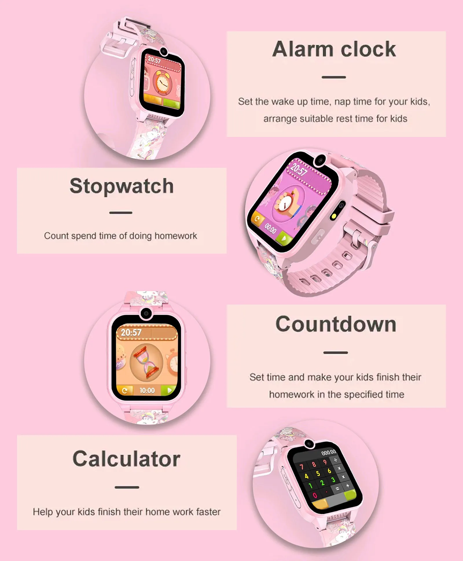 Spiky Griffin Calling Feature Loaded Smartwatch - Pink