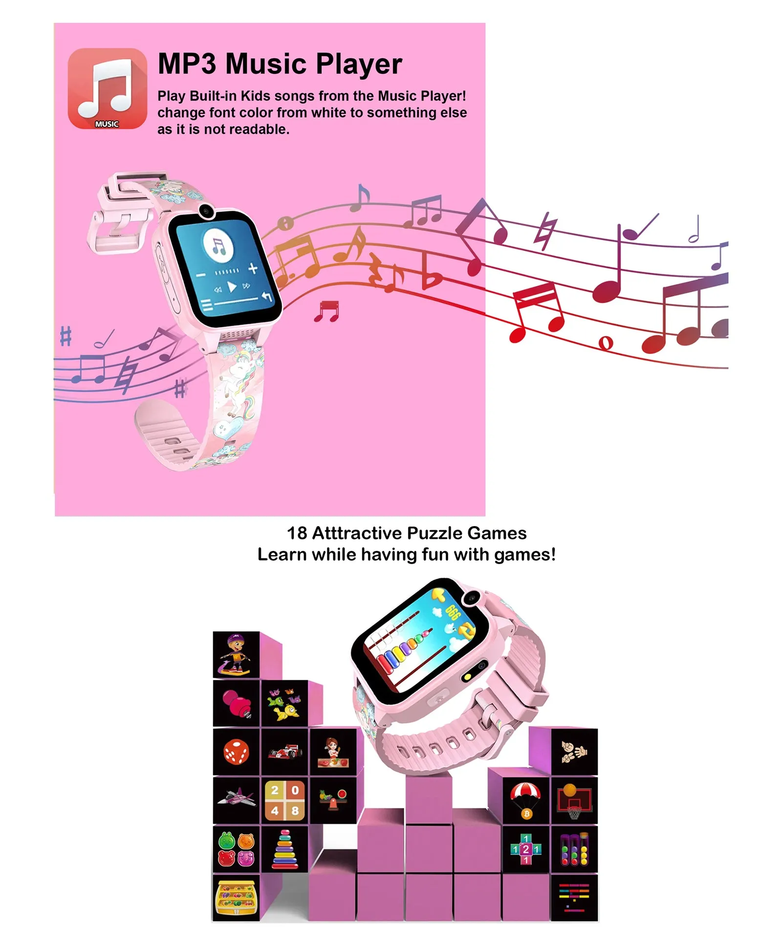 Spiky Griffin Calling Feature Loaded Smartwatch - Pink