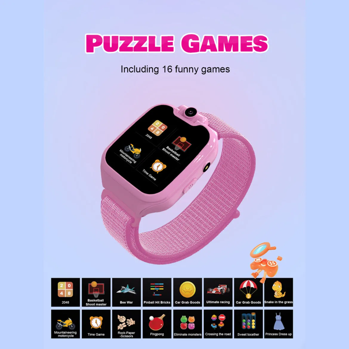 Spiky Minotaur Two-Way Calling Smart Watch - Pink