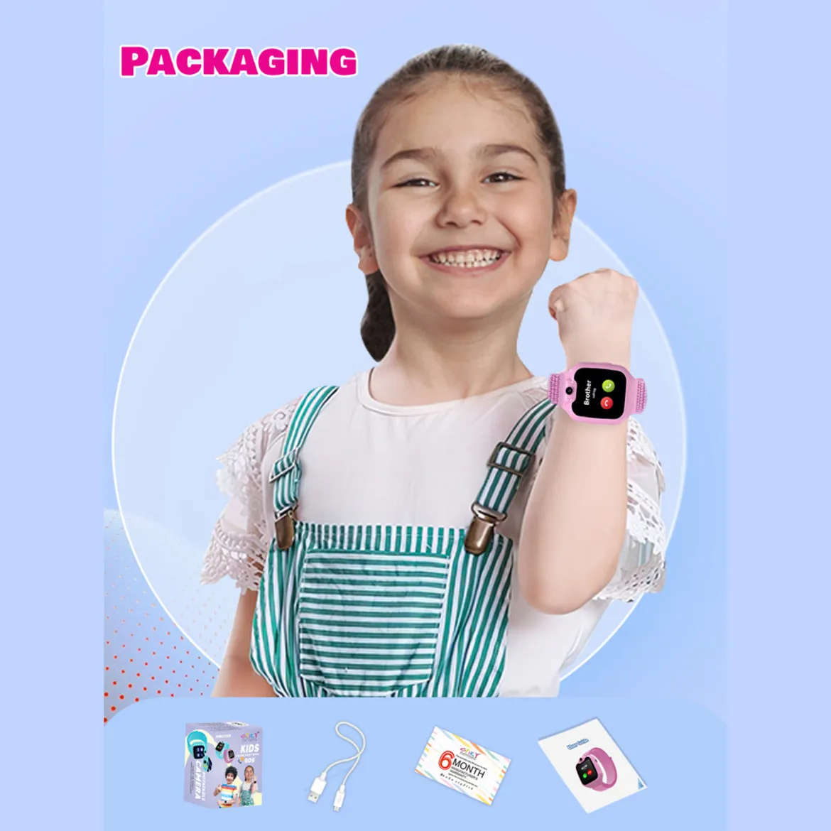 Spiky Minotaur Two-Way Calling Smart Watch - Pink