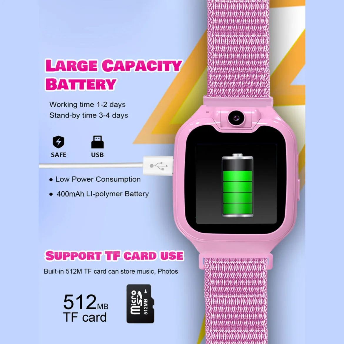 Spiky Minotaur Two-Way Calling Smart Watch - Pink