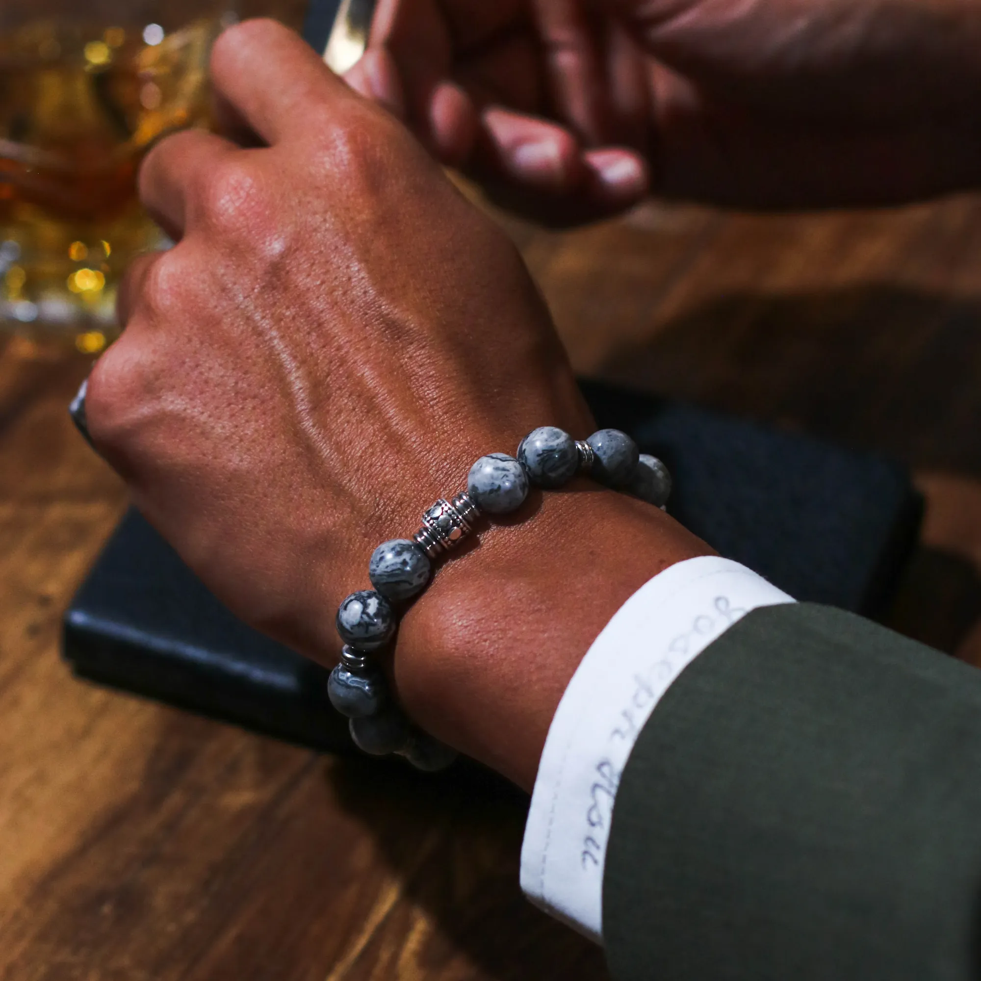 Stainless Steel Spacer Crown Chakra Bracelet