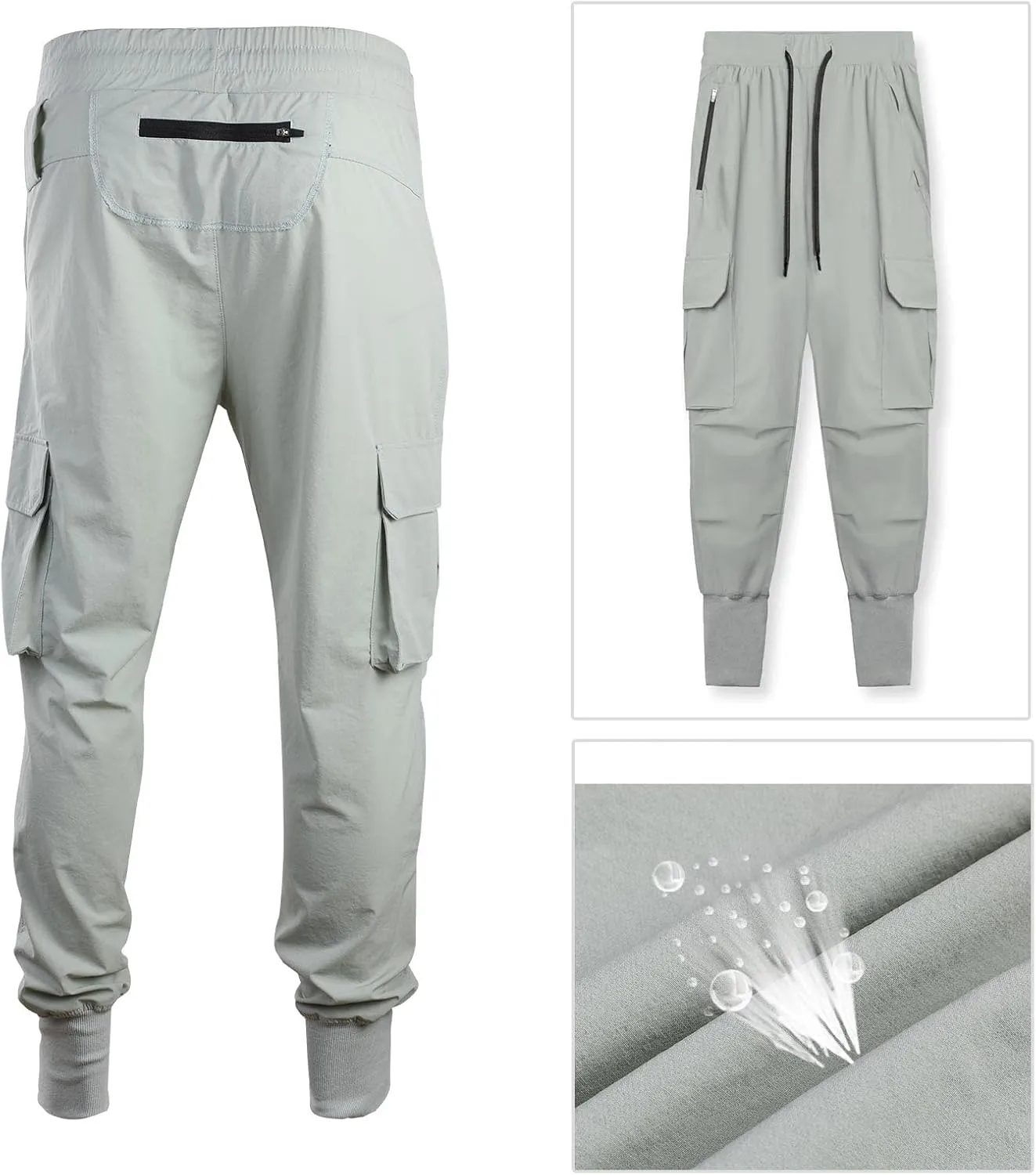 Surenow Mens Running Jogger Pants Workout Athletic Sweatpants Lightweight Thin Quick Dry Tapered Hiking Pants Sports Pants