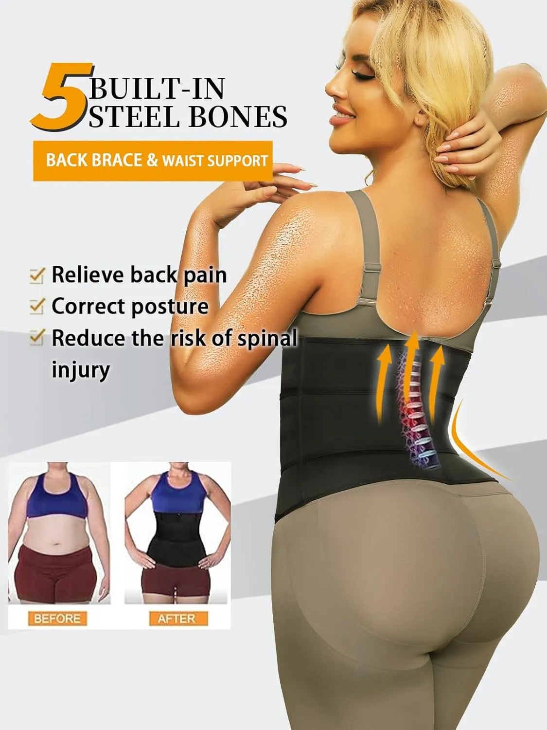 Sweat Waist Trainer for Women Belts Workout Waist Cinchers Trimmer Body Shaper Girdle Workout Sports Sauna Suit