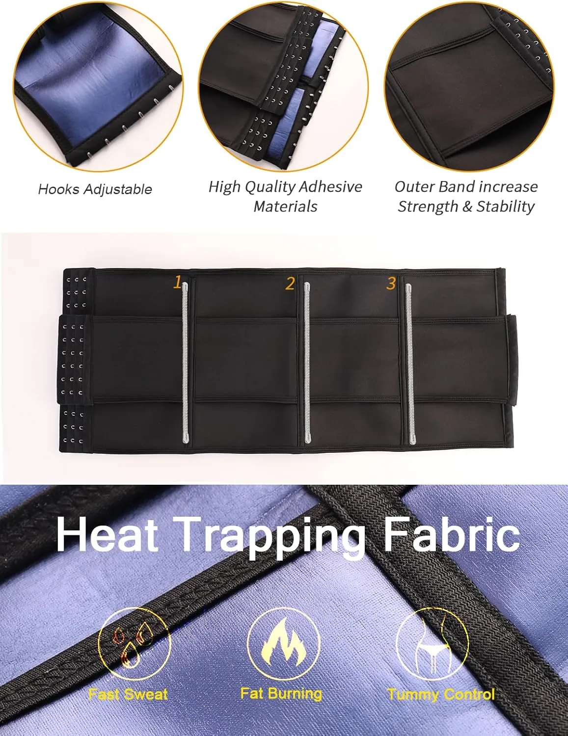 Sweat Waist Trainer for Women Belts Workout Waist Cinchers Trimmer Body Shaper Girdle Workout Sports Sauna Suit