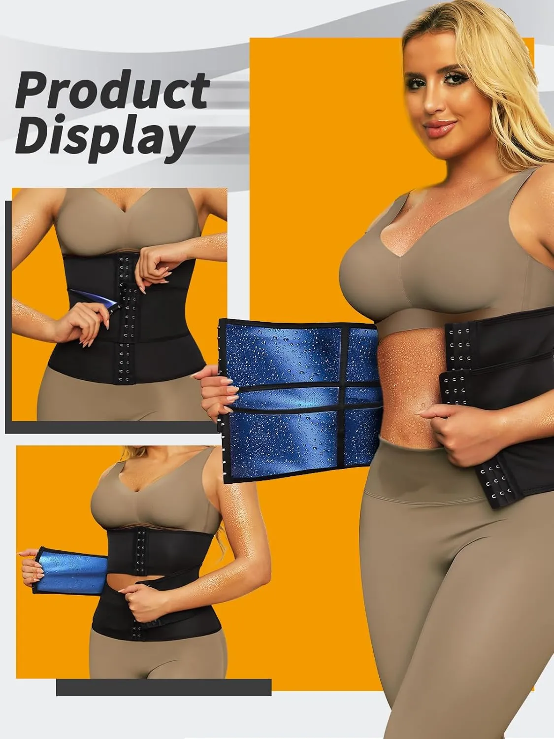 Sweat Waist Trainer for Women Belts Workout Waist Cinchers Trimmer Body Shaper Girdle Workout Sports Sauna Suit